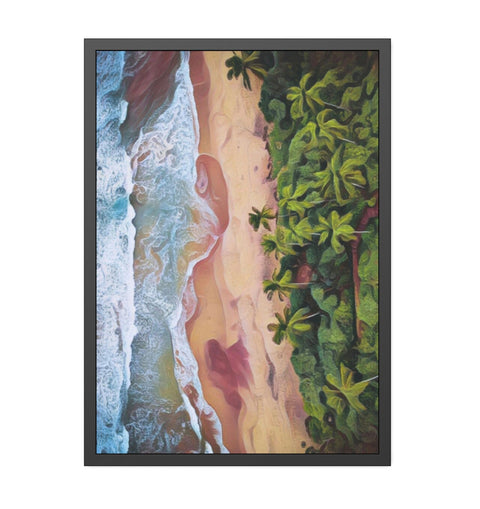 Stunning Sri Lanka Beach Framed Poster - Artificial Painting High Resolution Print Wall Art