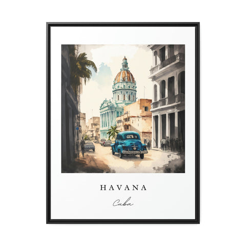 Havana traditional travel art - Cuba, Havana poster, Wedding gift, Birthday present, Custom Text, Personalised Gift