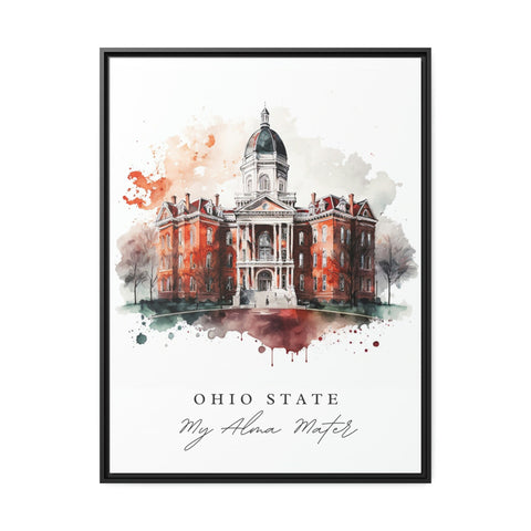 Ohio State University traditional art - OSU, Columbus Ohio poster, Wedding gift, Birthday present, Custom Text, Personalised Gift