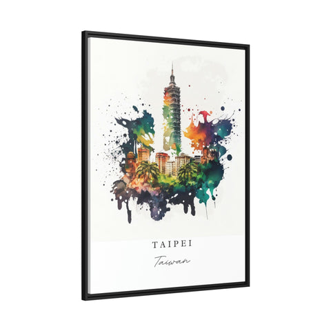 Taipei traditional travel art - Taiwan, Taipei poster, Wedding gift, Birthday present, Custom Text, Personalised Gift