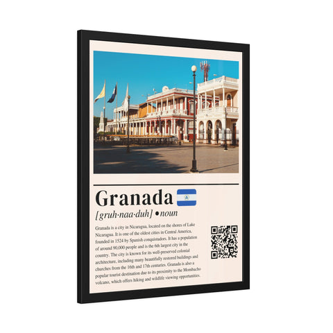 Granada, Nicaragua: Beautiful Framed Photo with QR Code for a fact-filled voiceover of Nicaragua's Colonial Jewel