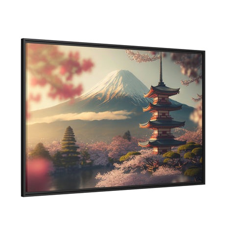 Mount Fuji, Japan Ultra-Realstic Matte Canvas, Black Frame