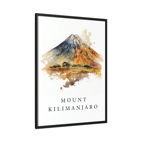 Mount Kilmanjaro traditional travel art - Tanzania, Mt Kilmanjaro poster, Wedding gift, Birthday present, Custom Text, Personalised Gift