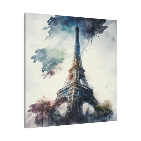Eiffel Tower in a Splash: Vibrant Canvas Art Print