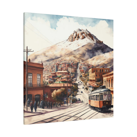 La Paz in Watercolors: Dynamic Cityscape Canvas Print, Matte Canvas