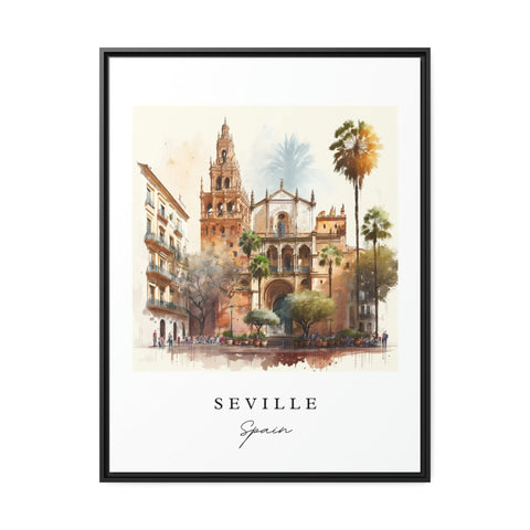 Seville traditional travel art - Spain, Spain poster, Wedding gift, Birthday present, Custom Text, Personalised Gift