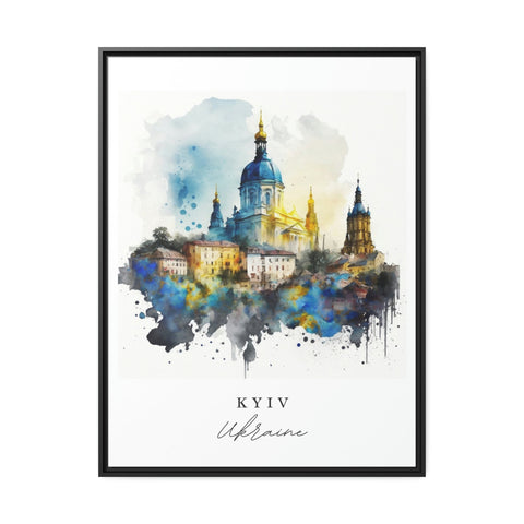 Kyiv traditional travel art - Ukraine, Kiev poster, Wedding gift, Birthday present, Custom Text, Personalised Gift