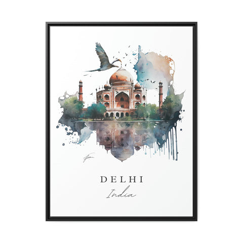 Delhi traditional travel art - India, Delhi poster, Wedding gift, Birthday present, Custom Text, Personalised Gift