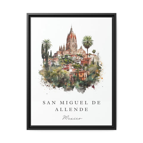 San Miguel de Allende traditional travel art - Mexico, San Miguel poster, Wedding gift, Birthday present, Custom Text, Personalised Gift