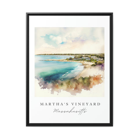 Martha's Vineyard traditional travel art - Boston, Marthas Vineyard poster, Wedding gift, Birthday present, Custom Text, Personalised Gift