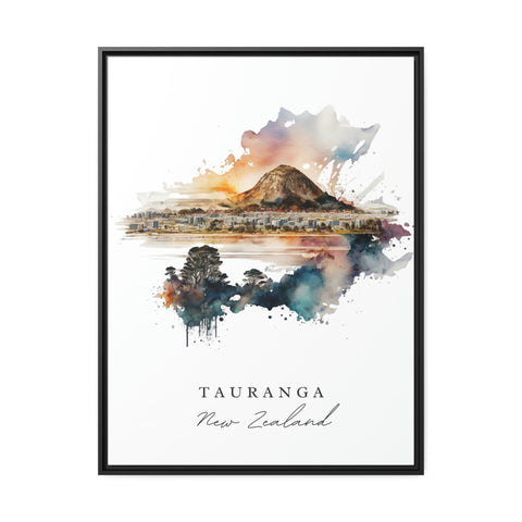 Tauranga traditional travel art - New Zealand, Tauranga poster, Wedding gift, Birthday present, Custom Text, Personalised Gift