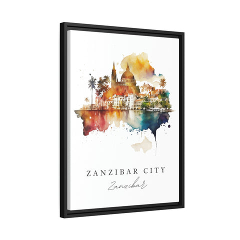 Zanzibar traditional travel art - Africa, Zanzibar City poster, Wedding gift, Birthday present, Custom Text, Personalised Gift