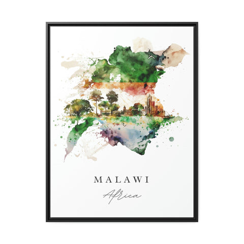 Malawi traditional travel art - Malawi, Africa poster, Wedding gift, Birthday present, Custom Text, Personalised Gift