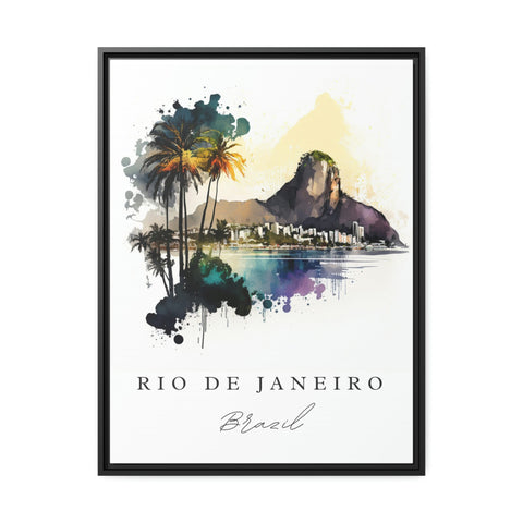 Rio de Janeiro traditional travel art - Brazil, Rio poster, Wedding gift, Birthday present, Custom Text, Personalised Gift