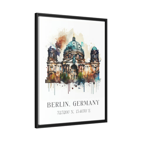 Berlin traditional travel art - Germany, Berlin poster, Wedding gift, Birthday present, Custom Text, Personalised Gift