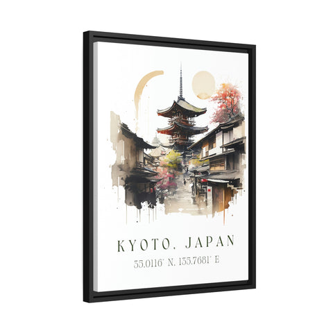 Kyoto traditional travel art - Japan, Kyoto poster, Wedding gift, Birthday present, Custom Text, Personalised Gift