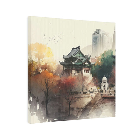 Seoul, South Korea Watercolor Printed Canvas Photo Tile