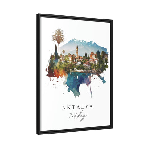 Antalya traditional travel art - Turkey, Antalya poster, Wedding gift, Birthday present, Custom Text, Personalised Gift