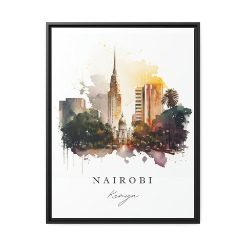 Nairobi traditional travel art - Kenya, Nairobi poster, Wedding gift, Birthday present, Custom Text, Personalised Gift