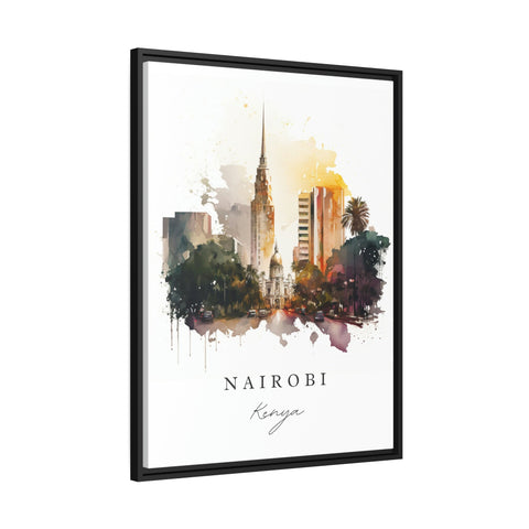 Nairobi traditional travel art - Kenya, Nairobi poster, Wedding gift, Birthday present, Custom Text, Personalised Gift