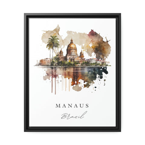 Manaus traditional travel art - Brazil, Manaus poster, Wedding gift, Birthday present, Custom Text, Personalised Gift