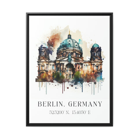 Berlin traditional travel art - Germany, Berlin poster, Wedding gift, Birthday present, Custom Text, Personalised Gift