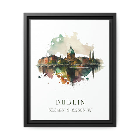Dublin traditional travel art - Ireland, Dublin poster, Wedding gift, Birthday present, Custom Text, Personalised Gift
