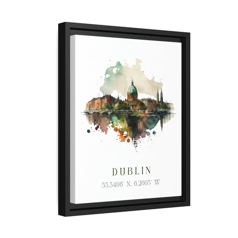 Dublin traditional travel art - Ireland, Dublin poster, Wedding gift, Birthday present, Custom Text, Personalised Gift
