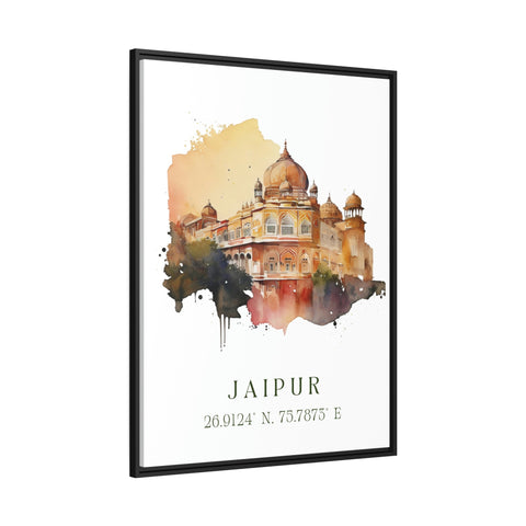 Jaipur traditional travel art - India, Jaipur poster, Wedding gift, Birthday present, Custom Text, Personalised Gift
