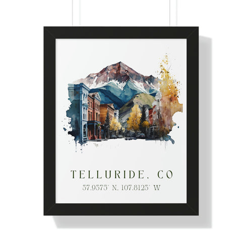 Telluride traditional travel art - Colorado, Telluride poster, Wedding gift, Birthday present, Custom Text, Personalised Gift