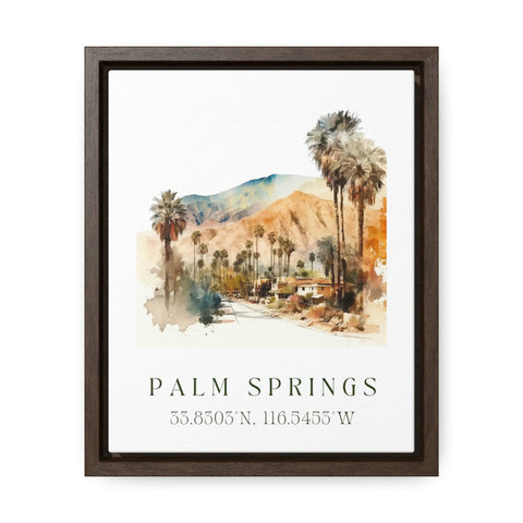 Palm Springs traditional travel art - California, Palm Springs poster, Wedding gift, Birthday present, Custom Text, Personalised Gift