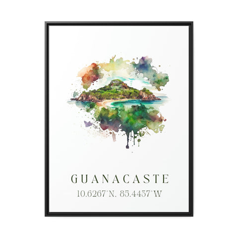 Guanacaste traditional travel art - Costa Rica, Peninsula Papagayo poster, Wedding gift, Birthday present, Custom Text, Personalised Gift