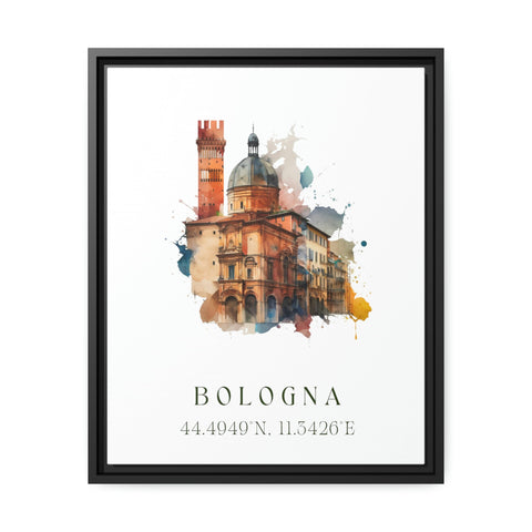 Bologna traditional travel art - Italy, Bologna poster, Wedding gift, Birthday present, Custom Text, Personalised Gift
