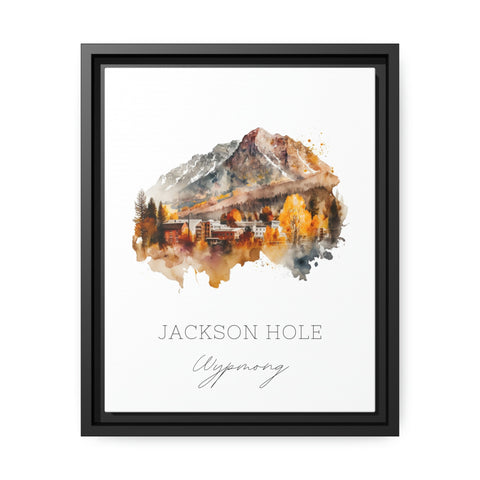 Jackson Hole traditional travel art - Wyoming, Jackson Hole poster, Wedding gift, Birthday present, Custom Text, Personalised Gift