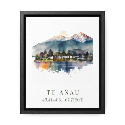 Te Anau traditional travel art - New Zealand, Te Anau poster, Wedding gift, Birthday present, Custom Text, Personalised Gift