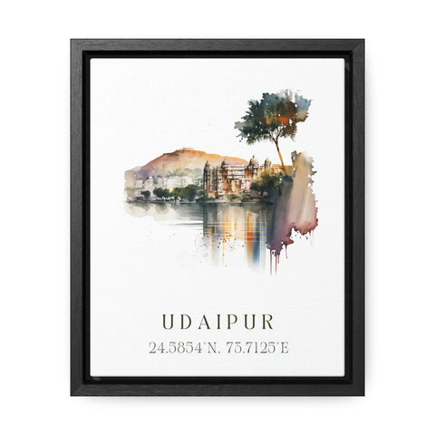 Udaipur traditional travel art - India, Udaipur poster, Wedding gift, Birthday present, Custom Text, Personalised Gift