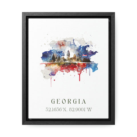 Georgia traditional travel art - Flag of Georgia, Georgia poster, Wedding gift, Birthday present, Custom Text, Personalised Gift