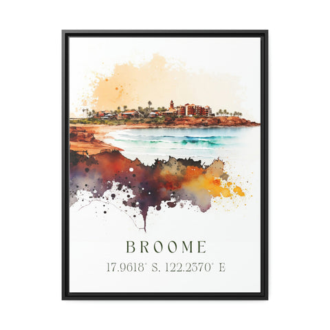 Broome traditional travel art - Australia, Broome poster, Wedding gift, Birthday present, Custom Text, Personalised Gift