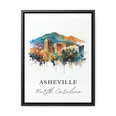 Asheville traditional travel art - North Carolina, Asheville poster, Wedding gift, Birthday present, Custom Text, Personalised Gift