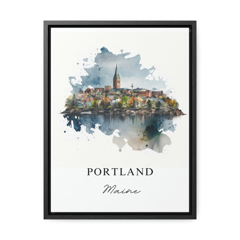 Portland traditional travel art - Maine, Portland poster, Wedding gift, Birthday present, Custom Text, Personalised Gift
