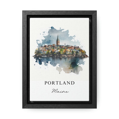 Portland traditional travel art - Maine, Portland poster, Wedding gift, Birthday present, Custom Text, Personalised Gift