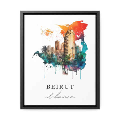 Beirut traditional travel art - Lebanon, Beirut poster, Wedding gift, Birthday present, Custom Text, Personalised Gift