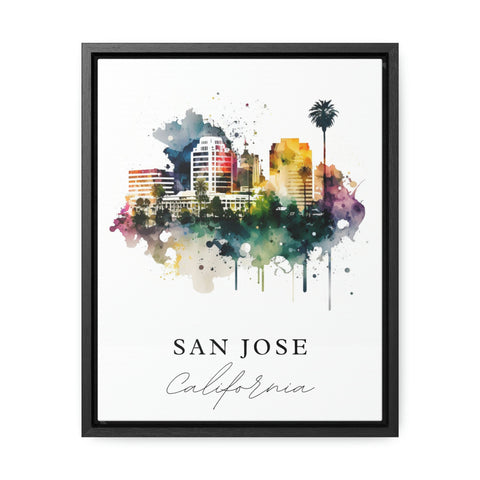 San Jose traditional travel art - California, San Jose poster, Wedding gift, Birthday present, Custom Text, Personalised Gift