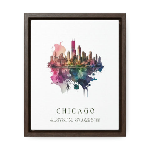 Chicago traditional travel art - Illinois, Chicago poster, Wedding gift, Birthday present, Custom Text, Personalised Gift