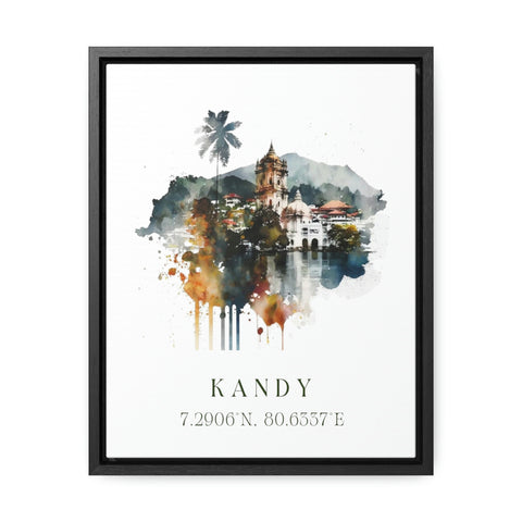 Kandy traditional travel art - Sri Lanka, Kandy poster, Wedding gift, Birthday present, Custom Text, Personalised Gift