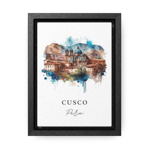 Cusco traditional travel art - Peru, Cusco poster, Wedding gift, Birthday present, Custom Text, Personalised Gift