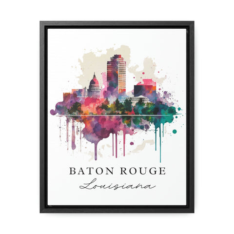 Baton Rouge traditional travel art - Louisiana, Baton Rouge poster, Wedding gift, Birthday present, Custom Text, Personalised Gift