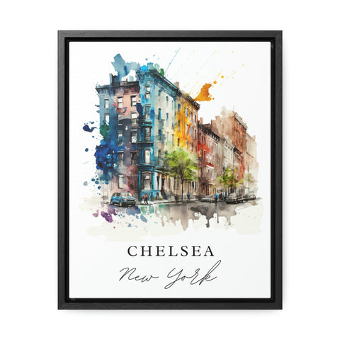 Chelsea traditional travel art - NYC, Chelsea poster, Wedding gift, Birthday present, Custom Text, Personalised Gift