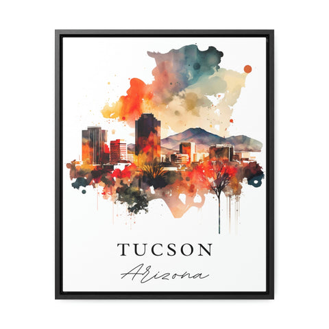 Tucson traditional travel art - Arizona, Tucscon poster, Wedding gift, Birthday present, Custom Text, Personalised Gift