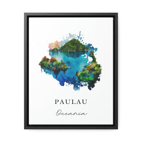 Palau traditional travel art - Fiji, Palau poster, Wedding gift, Birthday present, Custom Text, Personalised Gift